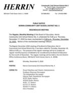 Public Notice - December Board Meeting